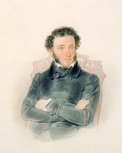 Porträt von Alexander Puschkin (1799-1837) 1836 von Piotr Ivanovich Sokolov